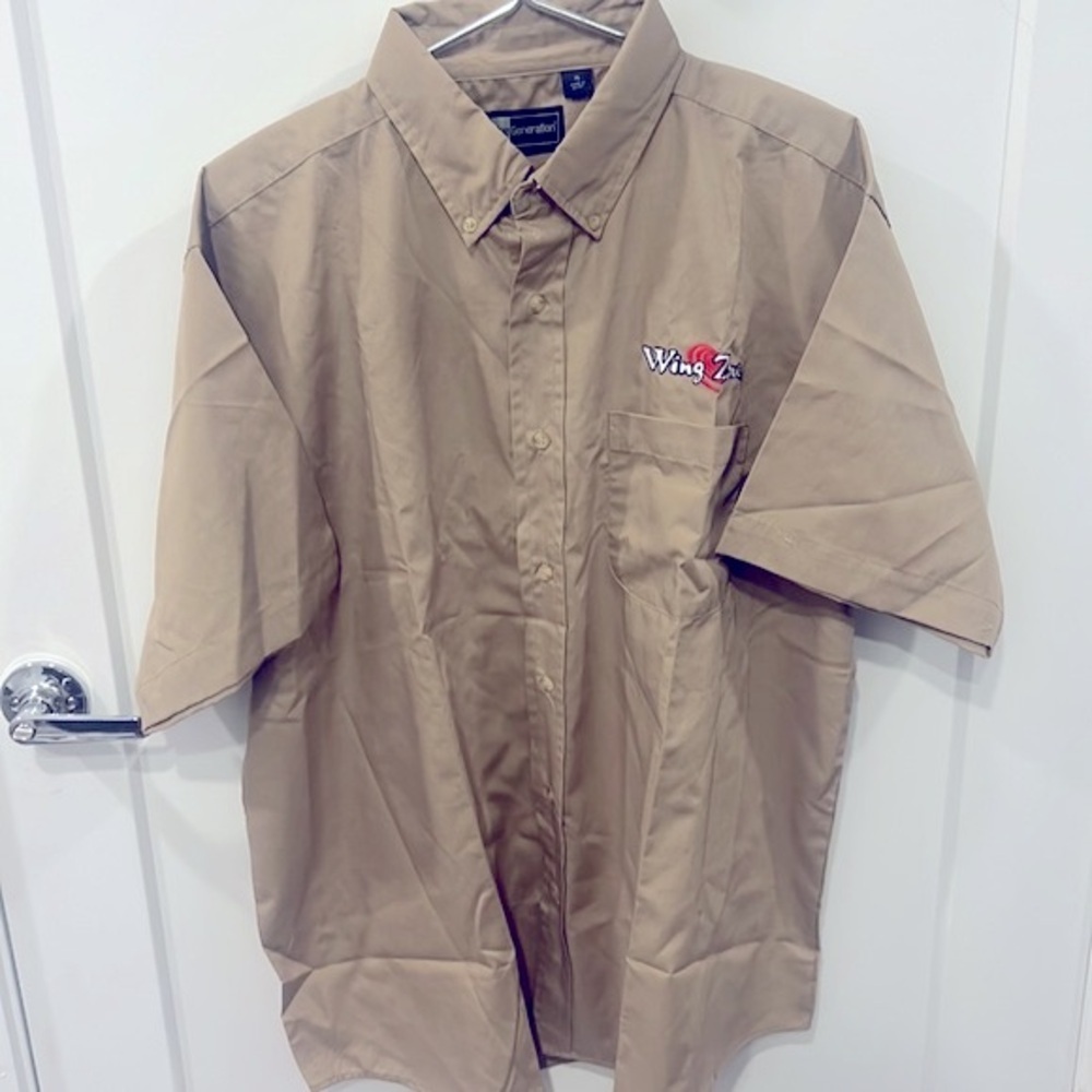 Blue Generation Khaki Short Sleeve Button Down - XL, Retro 90s Style uniform